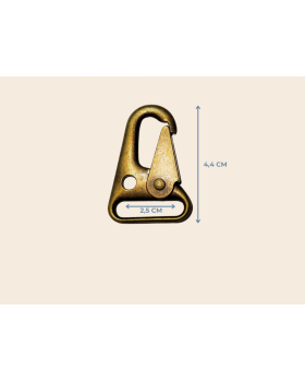 Antik Sarı renk  G3 Tüfek Kancası – 2,5 cm x 4,4 cm Dayanıklı Metal Karabina